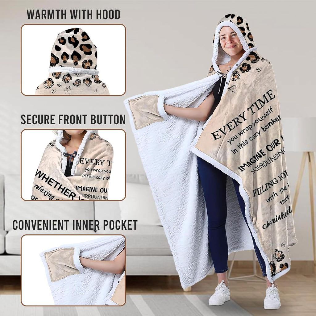 Aunt Gifts Wearable Blankets, Gifts for Aunt from Niece Nephew, Beloved Auntie Ever Gifts with Leopard Print Pattern and Heartfelt Blessings, Auntie Gifts for Christmas Birthday